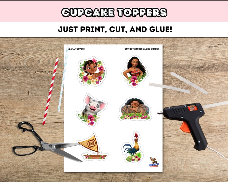 Cupcake Toppers Printable Cake Topper Hawaiian Theme - Etsy