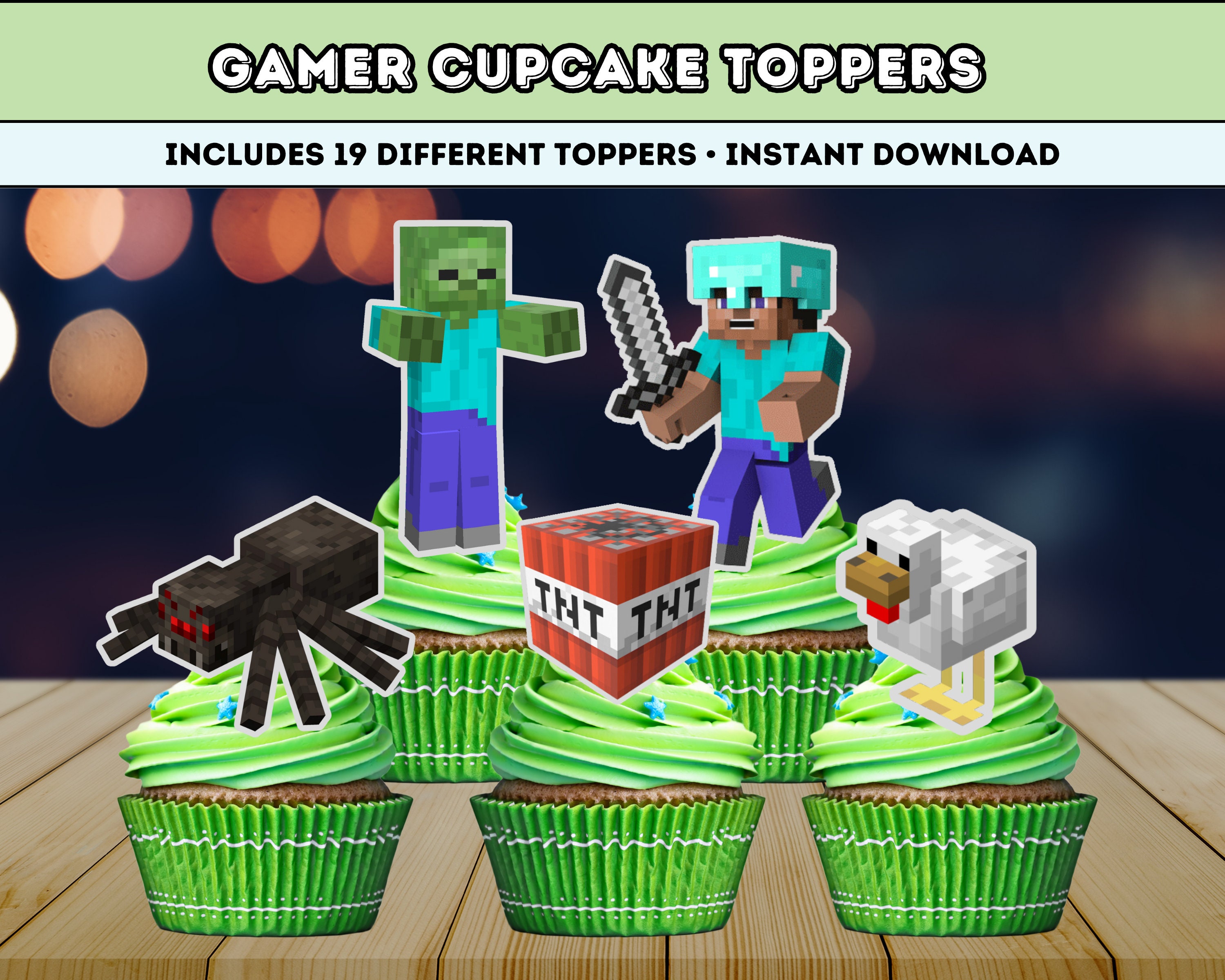 Minecraft Creeper Png, Transparent Png  Minecraft cake toppers, Minecraft  party decorations, Creepers