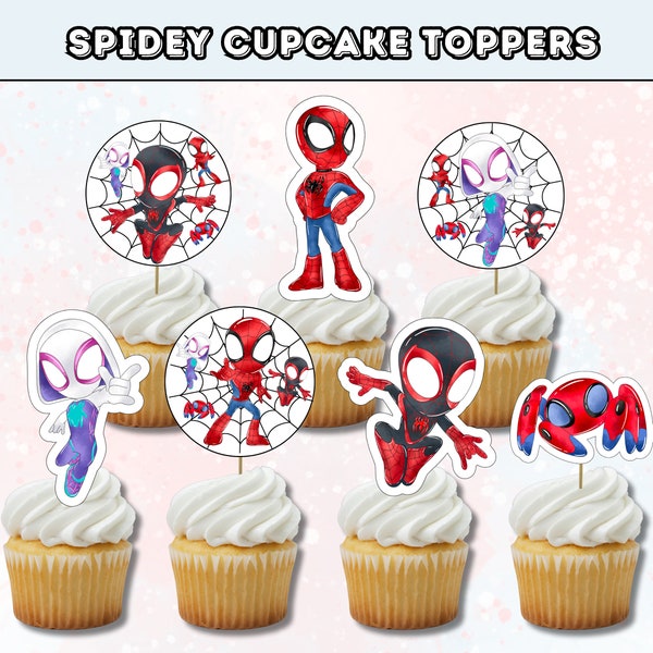 Spiderman Cupcake Toppers - Etsy