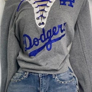 Dodgers off the shoulder oversized sweater