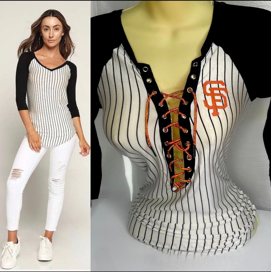 SF Giants Baseball Striped Shirt Etsy