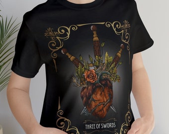 Three of Swords Tee | Tarot Card T shirt | Witchy Shirt | Mystical shirt | Tarot Card Tee | Three Of Swords Tarot Card