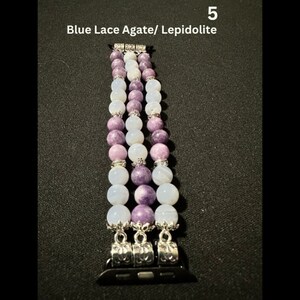 8mm Gemstone Beaded Watch Band for Apple Samsung Watch | Variety Gemstones | Elastic Stone Smart Watch Band | Crystal Accessory bild 7