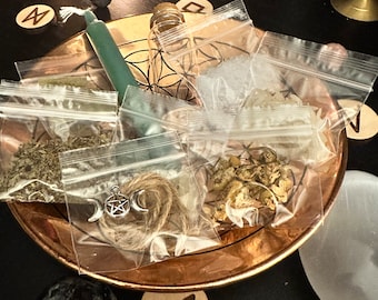 Spell Jar Ritual Kits | Witchcraft Kit | Spell Bottle Kit | Love Confidence Protection Abundance Prosperity | Witch Kits | Witchy Gifts