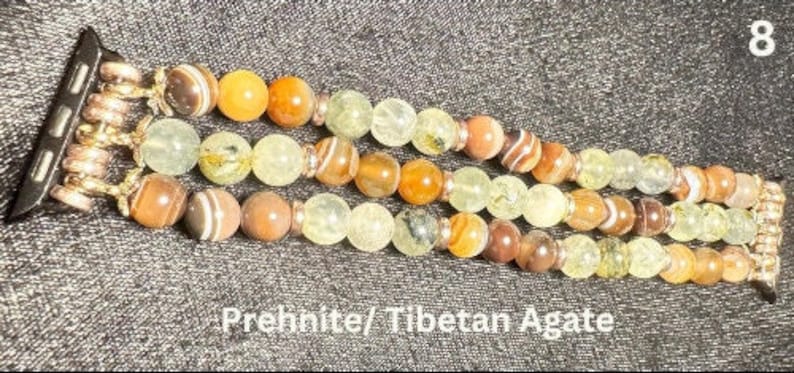 8mm Gemstone Beaded Watch Band for Apple Samsung Watch | Variety Gemstones | Elastic Stone Smart Watch Band | Crystal Accessory 8