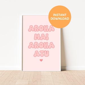 Aroha Wall Art - Māori Wall Art - Te Reo Māori Art -