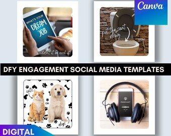 365 ENGAGING Questions Social Media Bundle 365 Complete Posts Canva ...