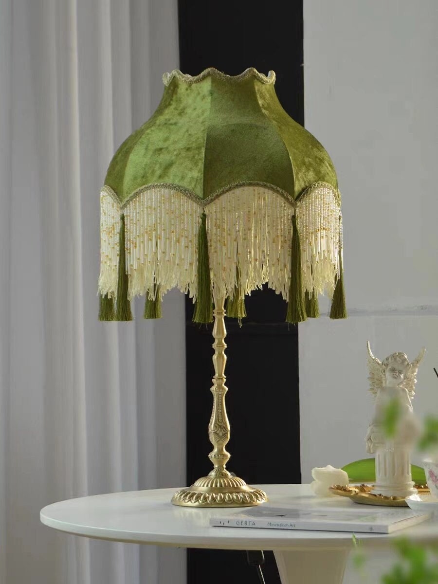 Fringed Velvet Lamp Shades Handmade Vintage Lampshade Etsy UK