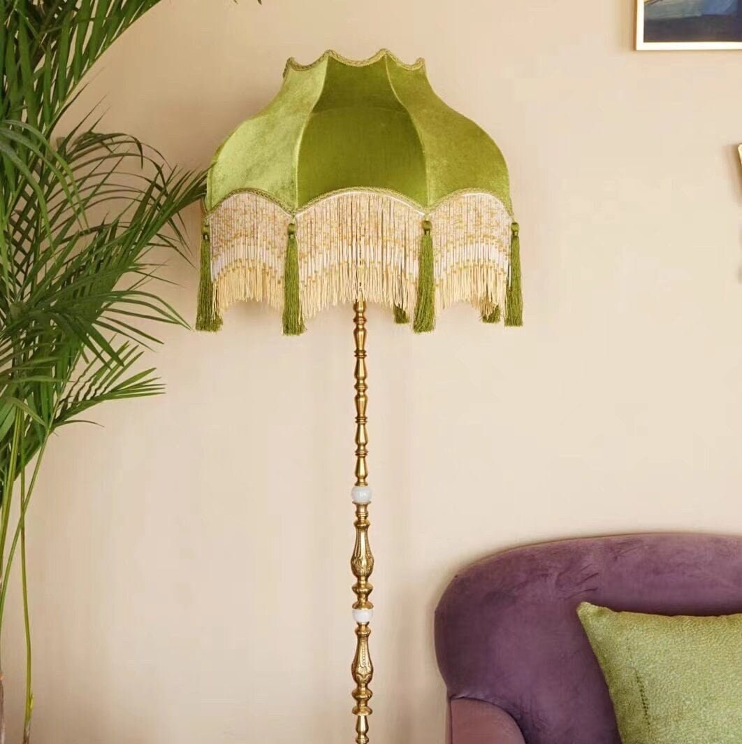 Fringed Velvet Lamp Shades Handmade Vintage Lampshade Etsy UK