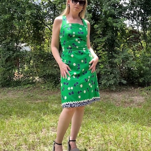 Vintage 1960’s Kelly Green Cotton Dress by Malia Honolulu