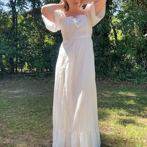 Vintage 1970s cotton angel sleeve maxi dress by Camela of California