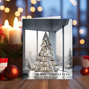 Tarjeta de felicitación de Feliz Navidad, Tarjeta de Navidad, Tarjeta festiva de vacaciones, Tarjeta de Navidad de invierno, Saludos de temporada, Tarjeta de Navidad, Deseos de vacaciones