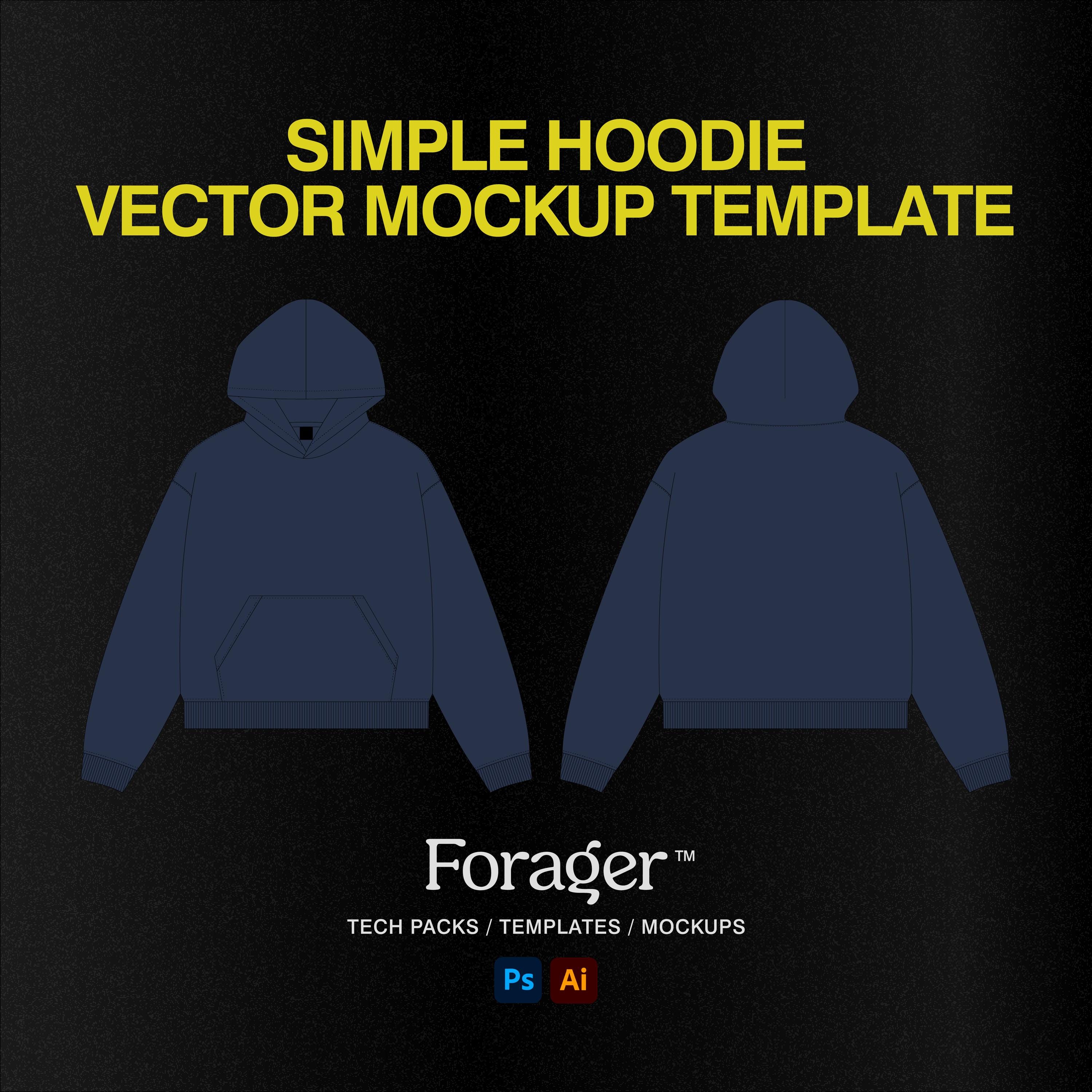 Cropped Zip Hoodie Mockup