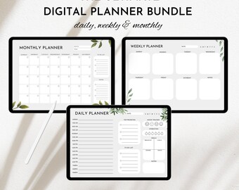 Digital Planner, Daily Planner, Weekly Planner, Monthly Planner ...
