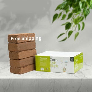 Premium Coco Coir 1.4LB Each (5 Pieces)- Organic, High Expansion Soil for Indoor & Outdoor Potting Plant ,Herbs, Worm Composting ,Gardening.