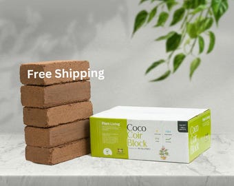 Organic Coco Coir Bricks - High Expansion Soil, Indoor/Outdoor (5 Pieces)