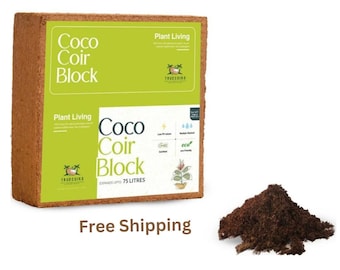 Coco Coir Block – Organic Soil, High Expansion (70-75 Liters), OMRI Listed