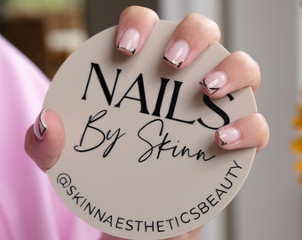 Personalized Acrylic Nailfie Disc, Nail Technician Photo Prop, Nail Tech, Custom Salon Decor, Nail Salon Sign, Nail Disc for Social Media