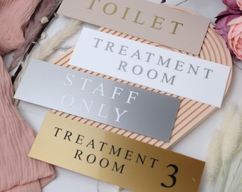 Custom Door Business Signage Salon Door Sign, Business Sign, Tanning Hair Nail Beauty Salon, Clinic, Treatment room, Toilet Sign, Staff Only