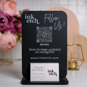 Porte-cartes de visite et enseigne à code QR personnalisés, enseigne commerciale en acrylique personnalisée pour petite entreprise, enseigne de paiement, enseigne d'événement