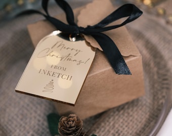 Personliga lyxiga företagspresentidéer Juletiketter Julmiddag Företagspresenter Företagslogotyp Märkta julklappar