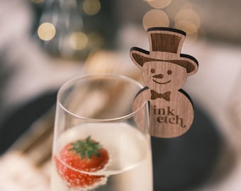 Christmas Snowman Drink Toppers Corporate Party Cocktail Stirrers Alternative Branded Drink Charms Cocktail Glass Gin Bar Drink Accessories