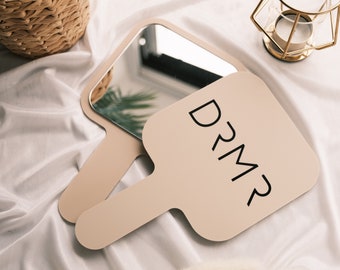 Espejo de mano de marca, espejo con logotipo, espejo personalizado, espejo con logotipo personalizado, decoración de salón de mano, estética, belleza, cabello, clínica
