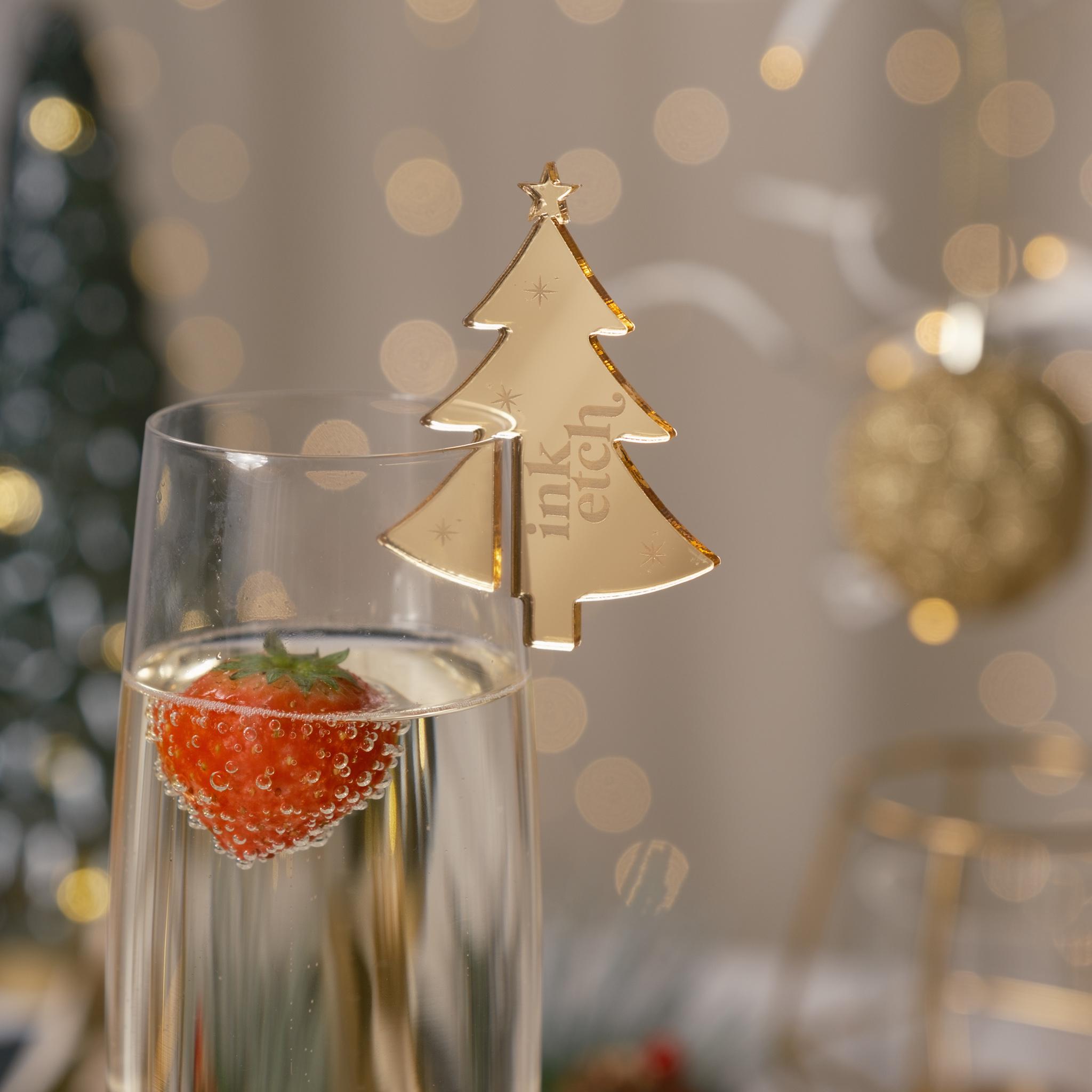 Festive Table Decor Corporate Event Christmas Tree Drink Tag Holiday Cocktails Mobile Bar Accessories Cocktail Garnish Gin Bar Branded Merch