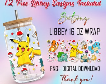 Movies Cartoon 16 Oz Libbey Glass Can Wrap Png Sublimation Digital Instant Download, Cartoon Libbey Png, Glass Cup, Coffee Cup, Glass Jar