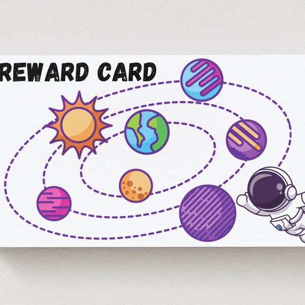 Space solar system Reward punch card DOWNLOAD, homeschool reward cards, homeschool resources, homeschool download