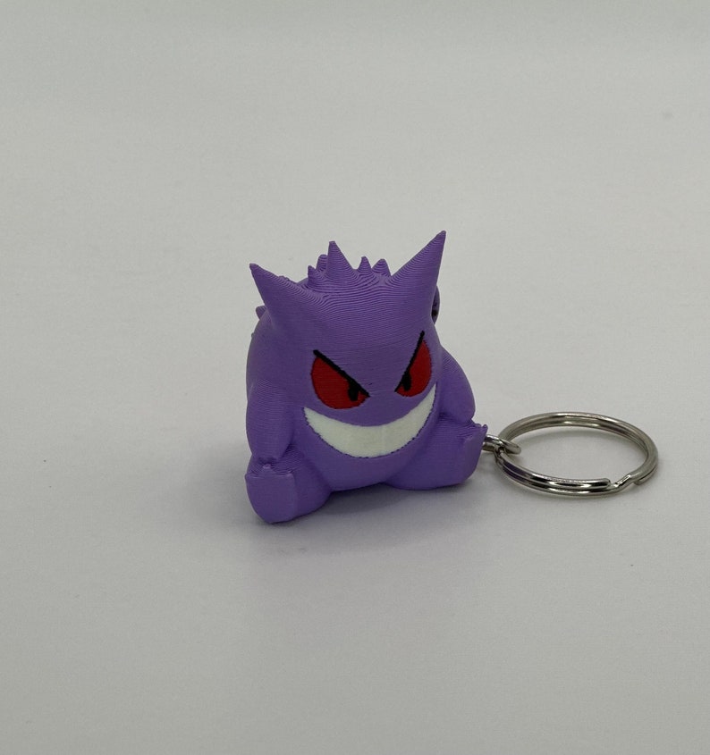 3D Printed Gengar Keychain 3D Printed Pokemon Keychain Gengar Etsy