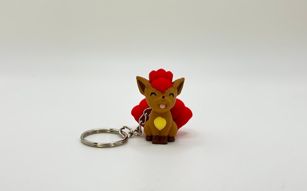 3D Printed Vulpix Keychain 3D Printed Pokemon Keychain Vulpix Etsy