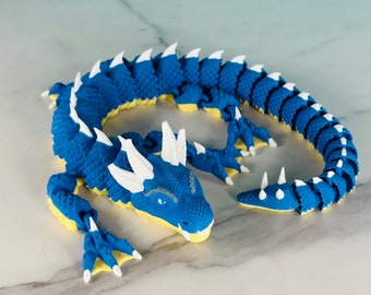Fichier STL Flexi Horned Dragon : figurine articulée (téléchargement numérique)