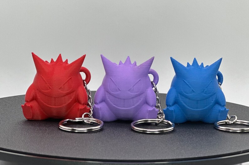 3D Printed Gengar Keychain 3D Printed Pokemon Keychain Gengar Etsy