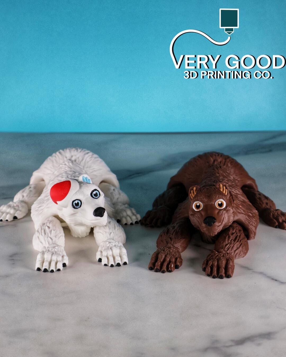 Flexi Bear & Polar Bear STL File: Articulating Fidget Figure (digital ...