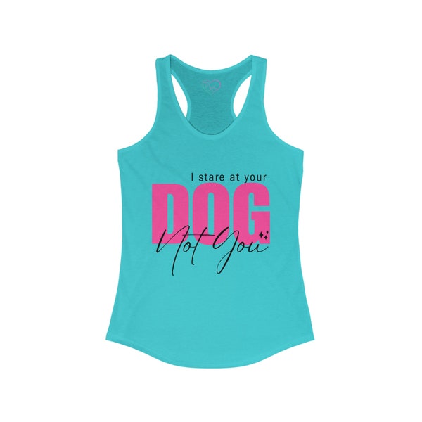 Dog lover racer back tank top for women dog mom gift top casual street wear for dog parent summer clothes text desing hand lettering
