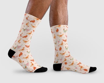 Chaussettes de poulet mignonnes, idée cadeau colorée pour les amateurs de poulet, chaussettes pour agriculteur ou propriétaire de poulet, idée cadeau pour maman de poulet ou papa de poulet