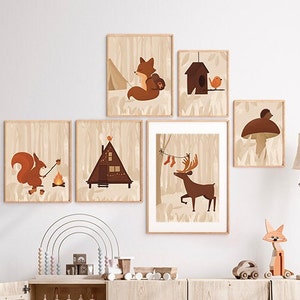 Póster ANIMALES DEL BOSQUE - Conjunto de 6