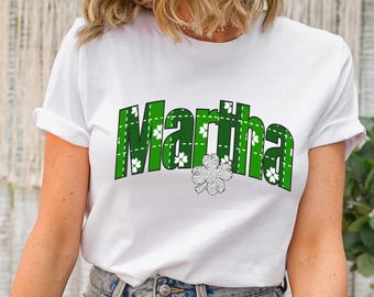 Shamrock Shirt, Personalized Name St Patrick's Day Sweatshirt, Custom Shamrock Tshirt, Four Leaf Clover Sweatshirt, Irish Day, Lucky T-Shirt