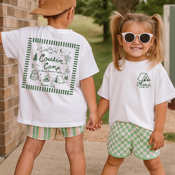 Custom Cousin Camp Shirts, Matching Cousin Crew T-Shirts, Personalized Family Camping Tee, Grandma Camp Vacation Shirt Kids Adults