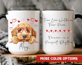 Personalized Dog Valentine Mug, Name Dog Mug, Goldendoodle Valentine Dog Cup, Dog Lover Mug, Dog Owner Valentines Gift, Dog Mom Gift,Dog Dad
