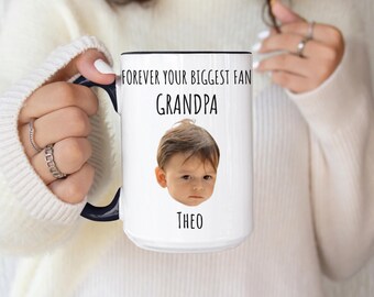 Personalized Photo Mug for Dad, Custom Baby Face Mug, Personalized Coffee Mug, Name Grandpa, Custom Face Mug, Grandma & grandpa gift