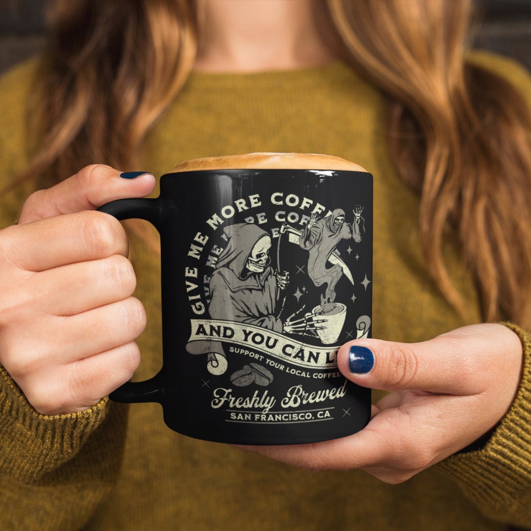 Black Mug, Halloween Coffee Mug, Spooky Season Mug, Halloween Gift