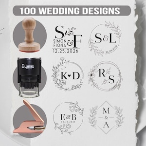 Personalized Wedding Embosser  Stamp-Wedding Favors Stamp-Custom Stamp-Wedding Monogram Stamp- Self Inking Wedding Stamp