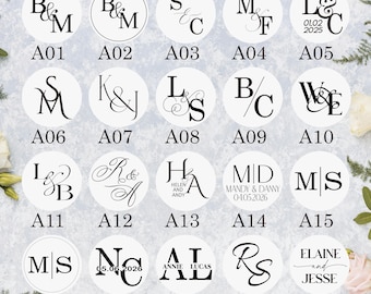 60 Designs Wedding Embosser-Custom Embosser Stamp-Initials Embosser-Custom Embosser Stamp-Book Embosser Personalized -Initials Embosser