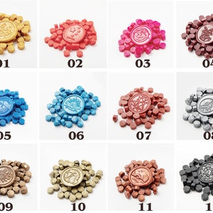 100pcs small bags of sealing wax granuleswax beadswax meltswax seal beads 60-color wax seal stamp wax granules, octagonal wax granules image 2