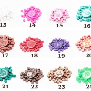100pcs small bags of sealing wax granuleswax beadswax meltswax seal beads 60-color wax seal stamp wax granules, octagonal wax granules image 3