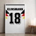 Klinsmann Germany Retro Jersey Poster Print DIGITAL Football Shirt ...