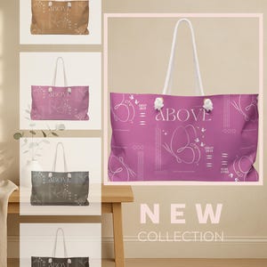 Pink Travel Tote Christian Inspirational Weekend Tote Bag Carryall