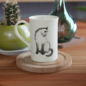 Siamese Cat Porcelain Mug watercolor print By Terry Kirkwood